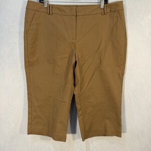 new york and company Khaki Cropped Capri Dress Casual Pants Tan Size 18 NEW